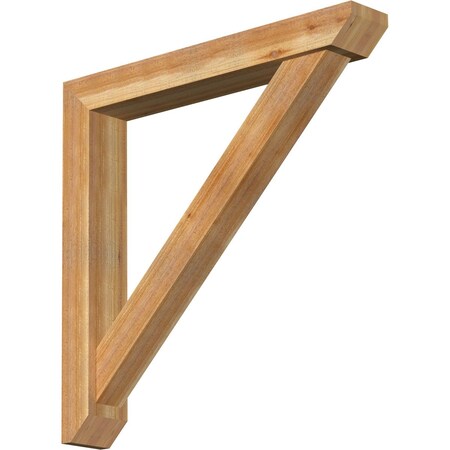 Ekena Millwork Traditional Slat Rough Sawn Bracket w/ Offset Brace, Western Red Cedar, 6"W x 40"D x 40"H BKT0604X40X40TRA06RWR